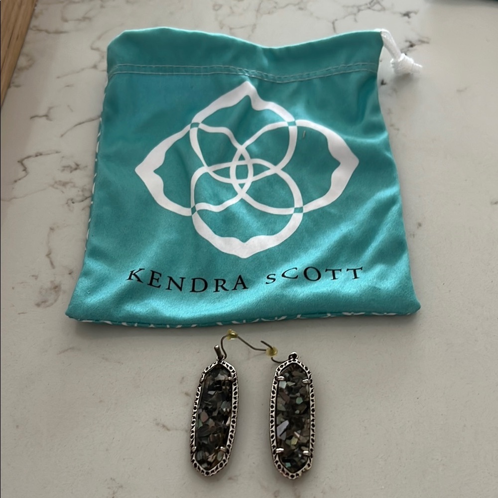 Kendra Scott Black and Silver Drop Earrings